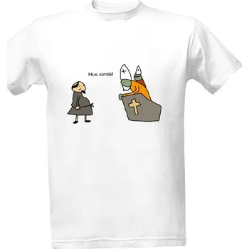 Pánské oblečení Tričko s potiskem Hus simtě bílí pánské