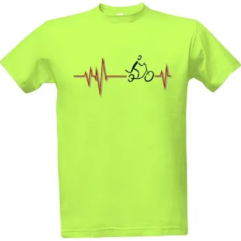Tričko s potiskem koloběžka srdcem pánské