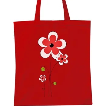 Nákupní taška unisex s potiskem Bílo červené květiny