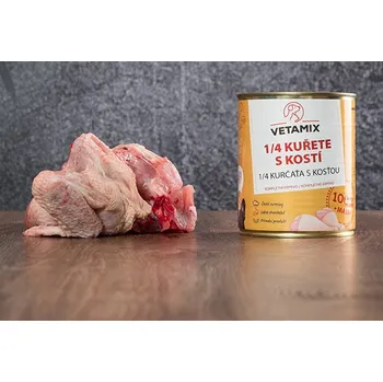 Krmivo pro psa VETAMIX 1/4 kuřete v konzervě