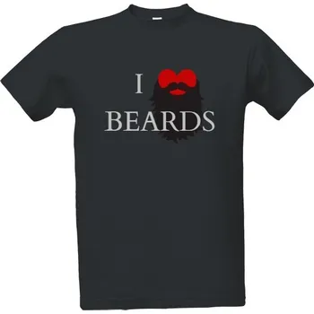 Tričko s potiskem I love beards pánské