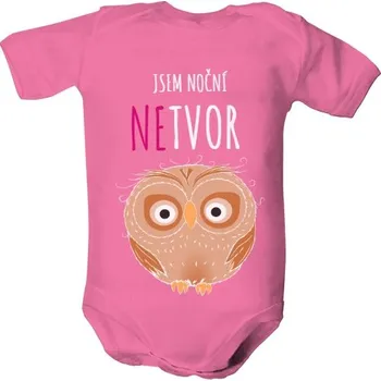 Kojenecký body Dětské body s potiskem Jsem noční (ne)tvor - růžové dětské