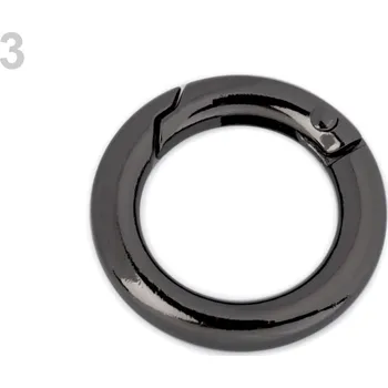 Karabina kulatá na kabelky 18mm černý nikl