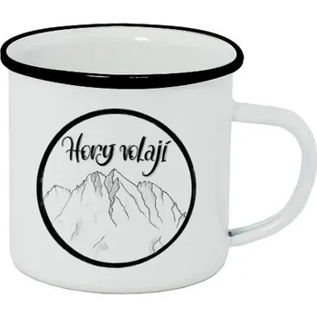 Plecháček - smaltový lem s potiskem Hory volají