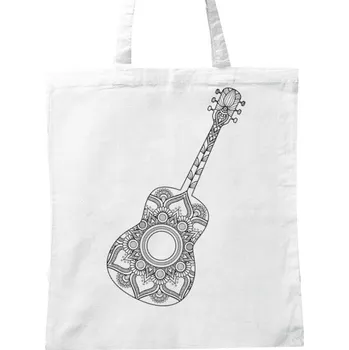 BIO plátěná taška s potiskem mandala kytara