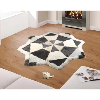 Povlečení Evropské merino vlněná předložka osmiúhelník cca 110 x 110 cm přírodní