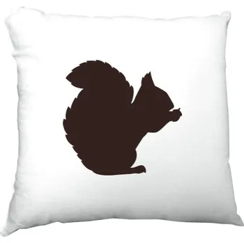 Polštář Polštář saténový s potiskem Dekorační polštář s veverkou
