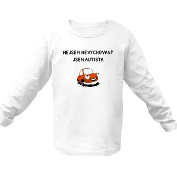 Pánské tričko Tričko s potiskem BÍLÉ - AUTÍČKO NEJSEM NEVYCHOVANÝ dětské