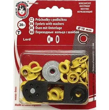 Průchodky s podložkou Ms, 10mm (v.5,5), žluté, 20ks