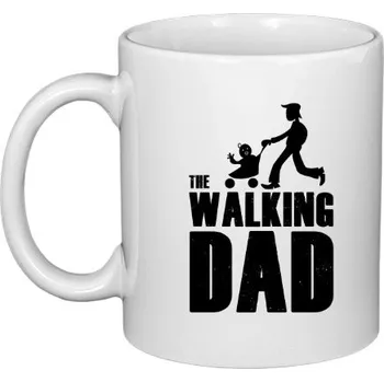 Hrnek malý bílý s potiskem The walking dad - Hrnek
