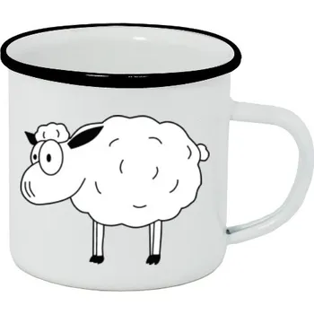 Plecháček - smaltový lem s potiskem Ovečka Lola plecháček