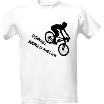 Tričko s potiskem "DOWNHILL BIKING" pánské