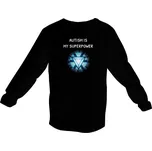 Tričko s potiskem ČERNÉ DLOUHÝ RUKÁV - AUTISM IS MY SUPERPOWER dětské