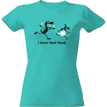 Dámské tričko Tričko s potiskem I love fast food! dámské