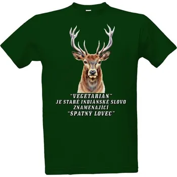 Tričko s potiskem Vegetarián - špatný lovec pánské