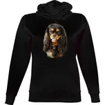 Dámská mikina s kapucí s potiskem Kavalír King Charles Španěl dámské