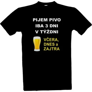 Tričko s potiskem Tričko Pijem pivo pánské