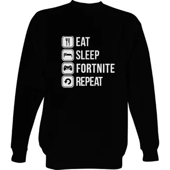 Pánská mikina Mikina bez kapuce Unisex s potiskem EAT, SLEEP, FORTNITE MIKINA pánské