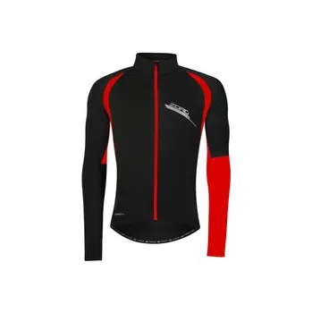 cyklistický dres Force bunda/dres ZORO dlouhý rukáv, černo-červená, vel. S