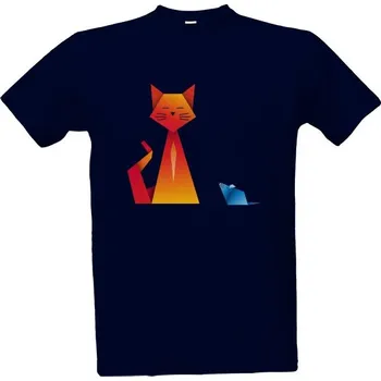 Pánská móda Tričko s potiskem Origami - Kočka a myš pánské