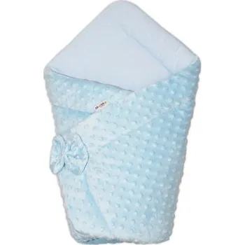 Zavinovačka Baby Nellys Luxusní zavinovačka s mašlí, Minky Baby Duo - modrá