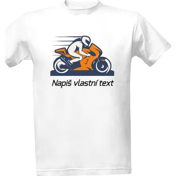 Pánské tričko Tričko s potiskem Motorka oranžová pánské