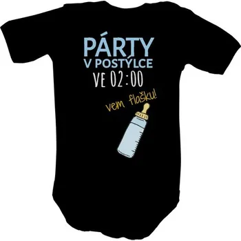 Kojenecký body Dětské body s potiskem párty v postýlce dětské