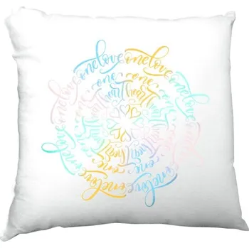 Dekorativní polštářek Polštář saténový s potiskem Bob Marley - One Love