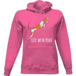 Dámská mikina s kapucí s potiskem Skákající podenco dámské