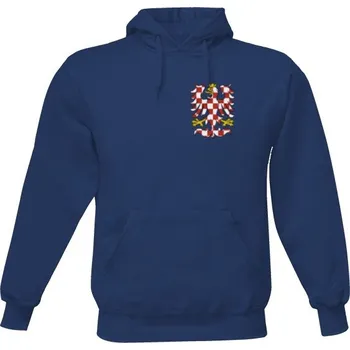 Pánská mikina Pánská mikina s kapucí s potiskem Moravská orlice na srdci - mikina pánské