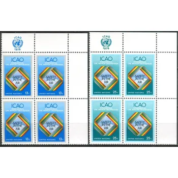 Poštovní známka (1978) MiNr. 322 - 323 ** - OSN New York - 4-bl - Mezinárodní organizace pro civilní letectví (ICAO): Bezpečnost letectví