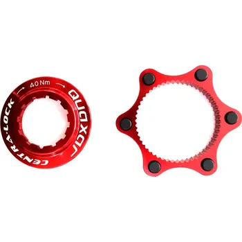 Brzda na kolo Adaptér Centerlock 9mm náboje a IS - 6děr kotouče červený QUAXAR