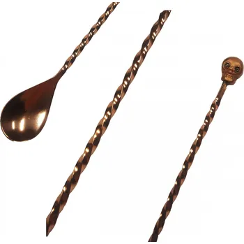 Měděná lžička s lebkou 43,5cm