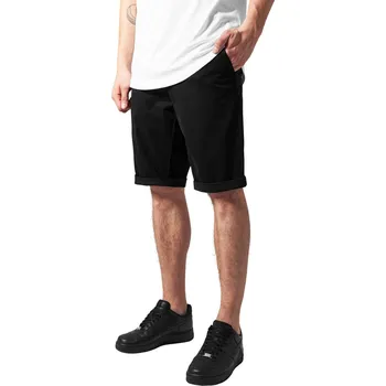 Pánské kraťasy kraťasy pánské URBAN CLASSICS - Stretch Turnup Chino - TB1264-black - 38