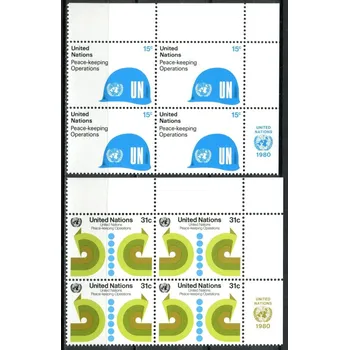 Poštovní známka (1980) MiNr. 344 - 345 ** - OSN New York - 4-bl - Mírová opatření OSN