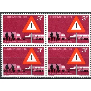 Poštovní známka (1970) MiNr. 809 - ** - Lucembursko - 4-bl - bezpečnost silničního provozu
