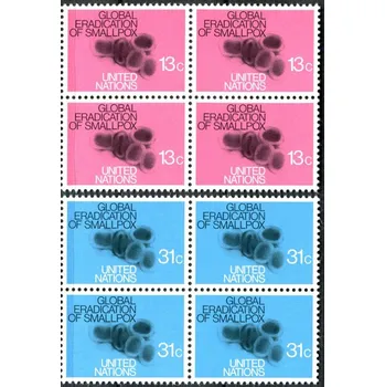 Poštovní známka (1978) MiNr. 318 - 319 ** - OSN New York - 4-bl - Globální vymýcení pravých neštovic