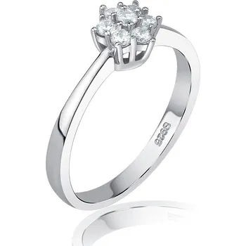 Prsten SILVEGO stříbrný prsten FLORA se Swarovski® Zirconia