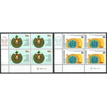 Poštovní známka (1981) MiNr. 389 - 390 ** - OSN New York - 4-bl - 10 let program rozvojové pomoci OSN