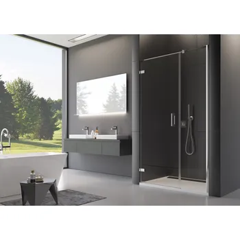 Sprchové dveře PU31P - ATYP jednokřídlé dveře s pantem u zdi a pevnou stěnou v rovině pravé šířka do 200 cm, profil PU31PDSM4