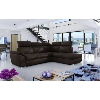 Sedací souprava Rozkládací rohová sedačka LORENZA hnědá