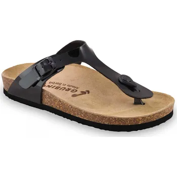 Dámská zdravotní obuv Grubin zdravotní obuv Tacoma dámské lesklé pantofle s oporou palce černé 0933520 Velikost obuvi: 37, Barva obuvi: Černá