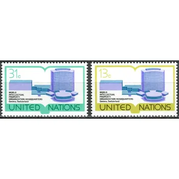 Poštovní známka (1977) MiNr. 303 - 304 ** - OSN New York - Světová organizace duševního vlastnictví (WIPO)