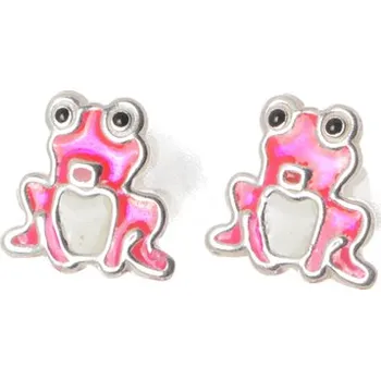 Náušnice Dětské stříbrné náušnice žabky STNAD062/6F