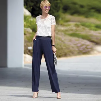 Dámské kalhoty Dámské kalhoty Loo Fronce 1025095 - Janira tm.modrá M