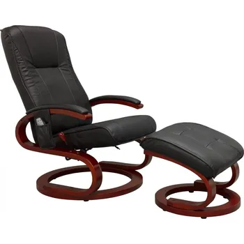 Masážní křeslo TOP STILISTA s podnožkou | černé