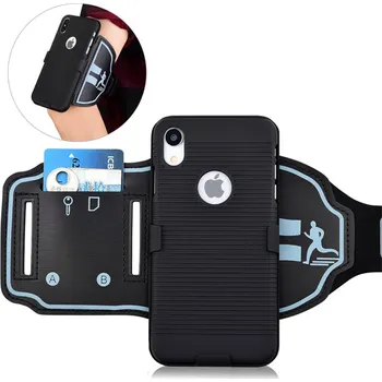 Pouzdro na mobilní telefon Sportovní pouzdro pro Apple iPhone Xr - černé s reflexním pruhem