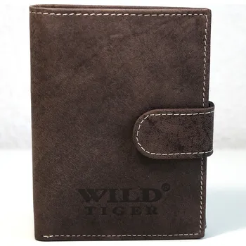Peněženka Tmavěhnědá pánská kožená peněženka Wild Tiger (AM-28-73) na výšku