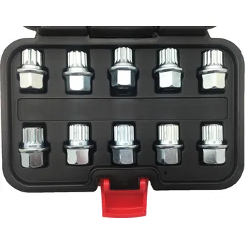 Gola hlavice Hlavice na bezpečnostní šrouby kol pro vozy Golf/Polo/Scirocco/Jetta/A4/A5/A6, sada 10 dílů, Welzh (Welzh Werkzeug)