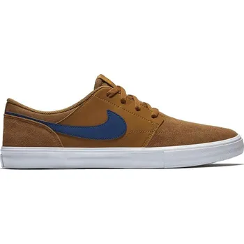 Pánská obuv NIKE SB Solarsoft Portmore II Light British Tan/Black/Blue Void 45